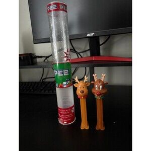 PEZ Christmas Reindeer Dispenser Set with Original Tube